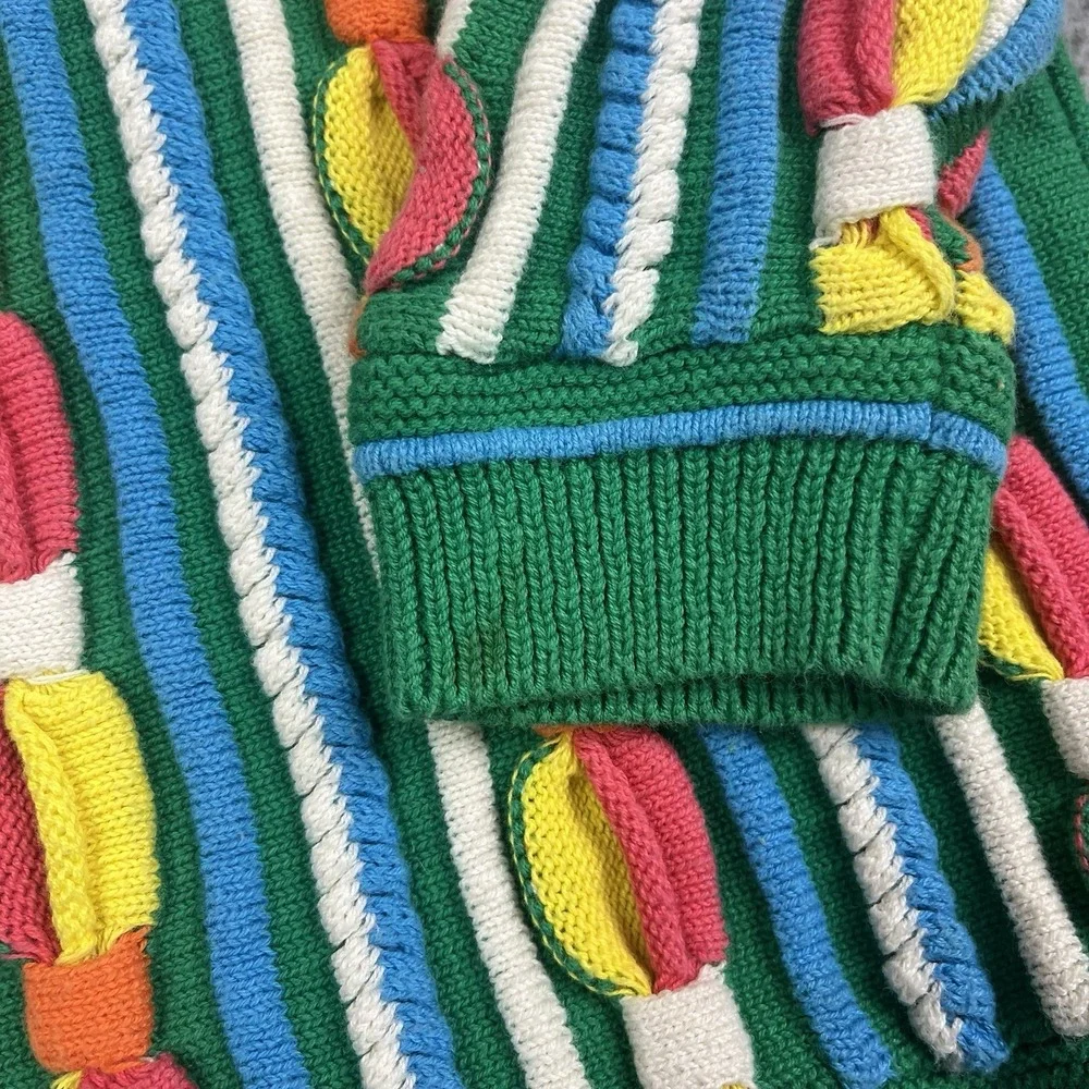 Vintage Sweater Clothes Textured Sweater Women Small/Medium USA Made Coogi Style - Picture 6 of 10
